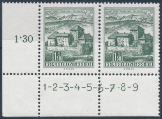 Briefmarke mit Symbolzahl(en)